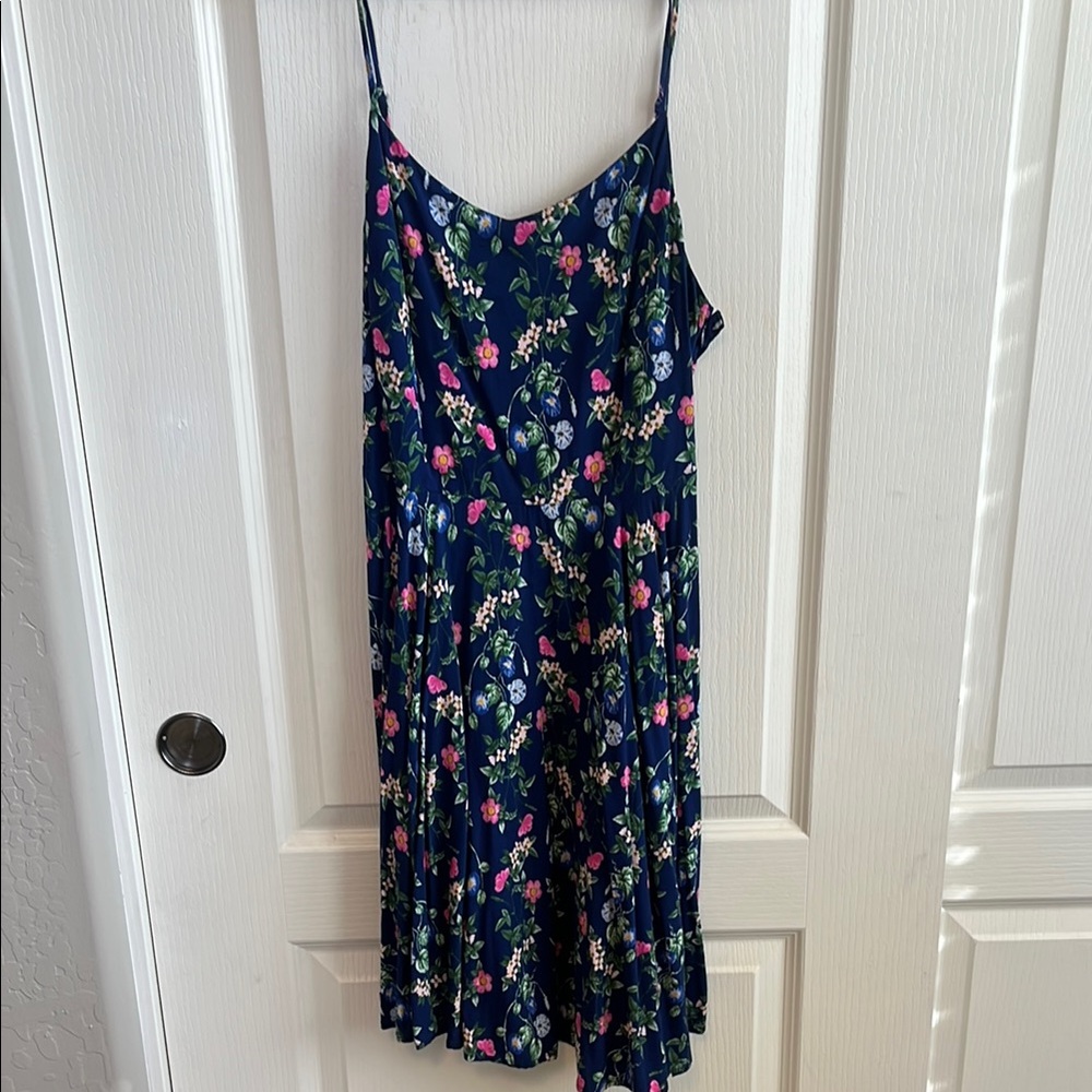 Old Navy Blue Floral Smocked Dress